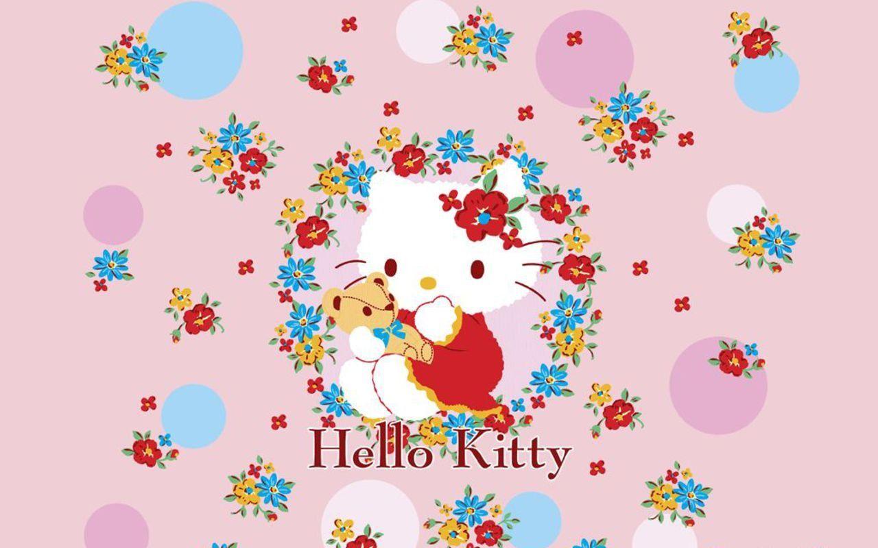 1280x800 Hello Kitty Spring Wallpaper
