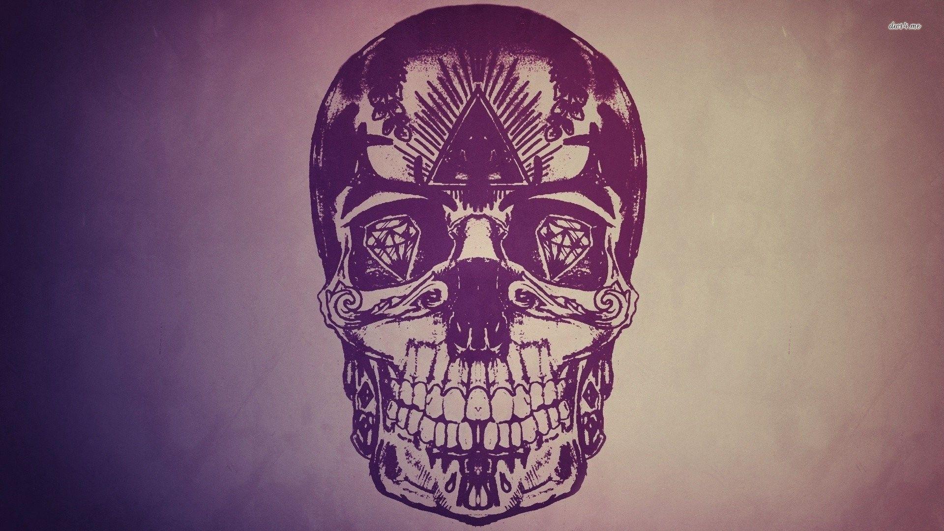 1920x1080 Purple Skull Wallpaper