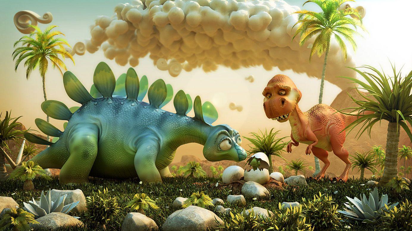 1385x775 Free download Cartoon Art Dinosaurs 3D Concept art Fantasy