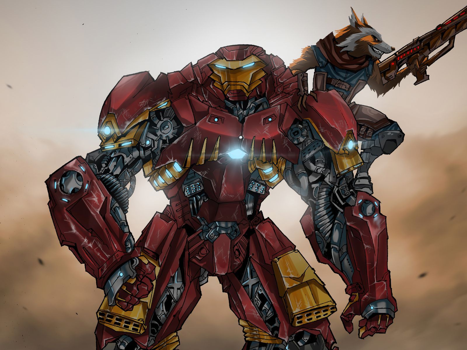 1600x1200 Iron Man In Hulkbuster Armor