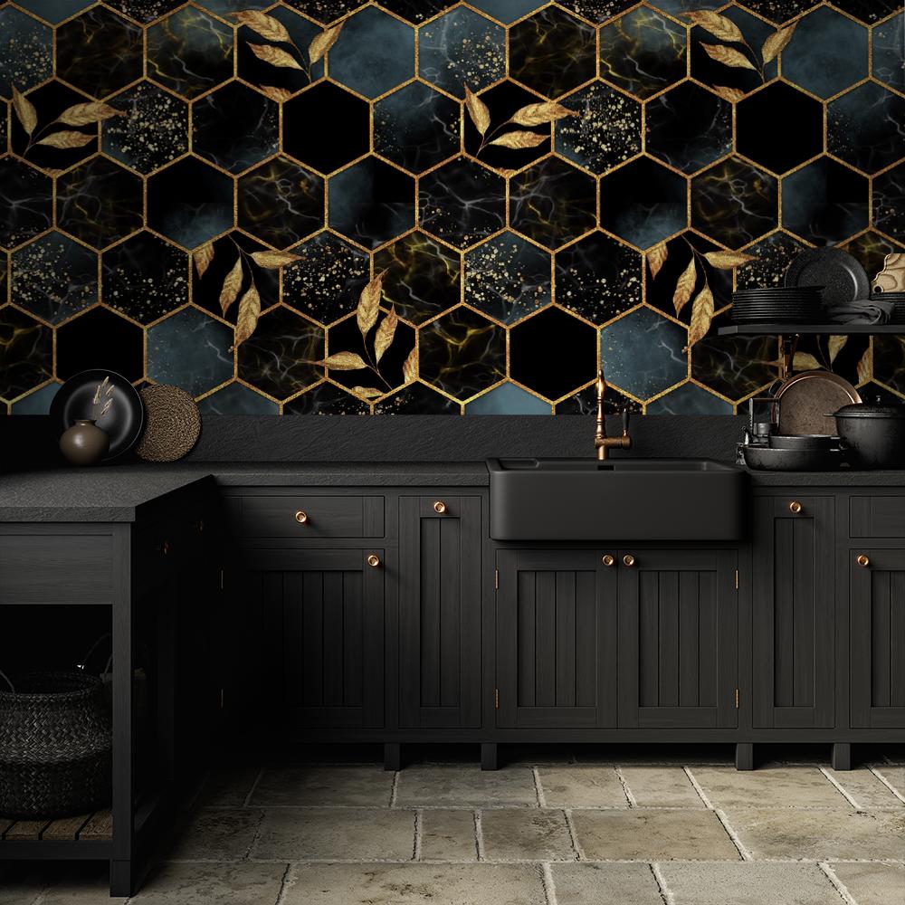 1000x1000 Dark Honeycomb Wallpaper