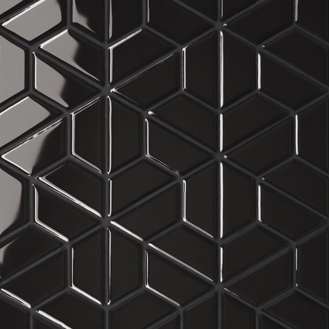 1320x1320 Half Hexagon Glossy Porcelain Mosaic
