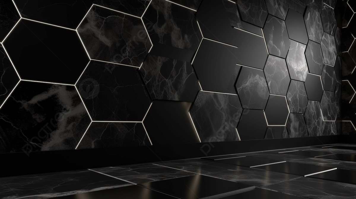 1200x673 Hexagonal Panels Of Sleek Black Marble