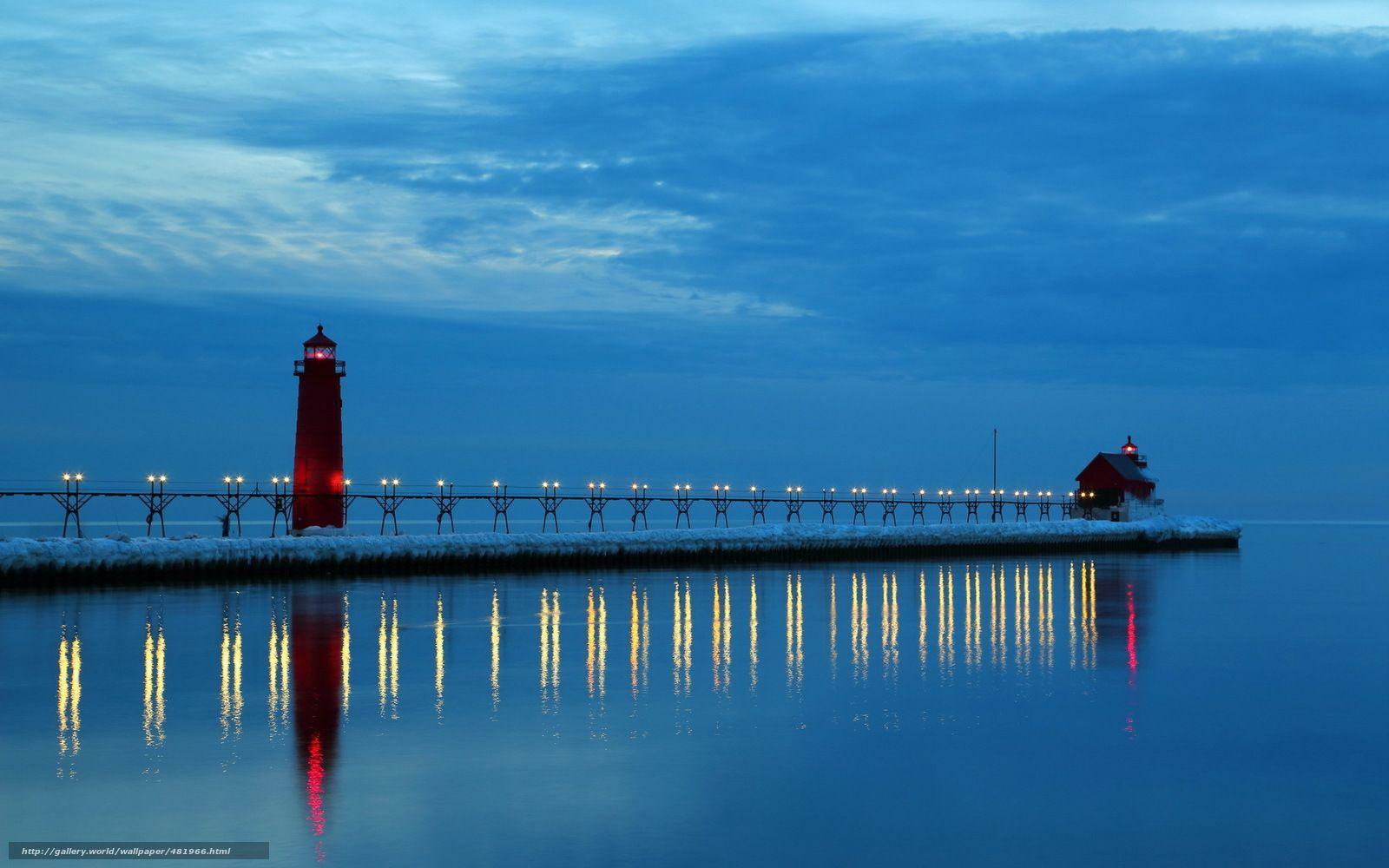 1600x1000 Michigan Lighthouses Desktop Wallpaper