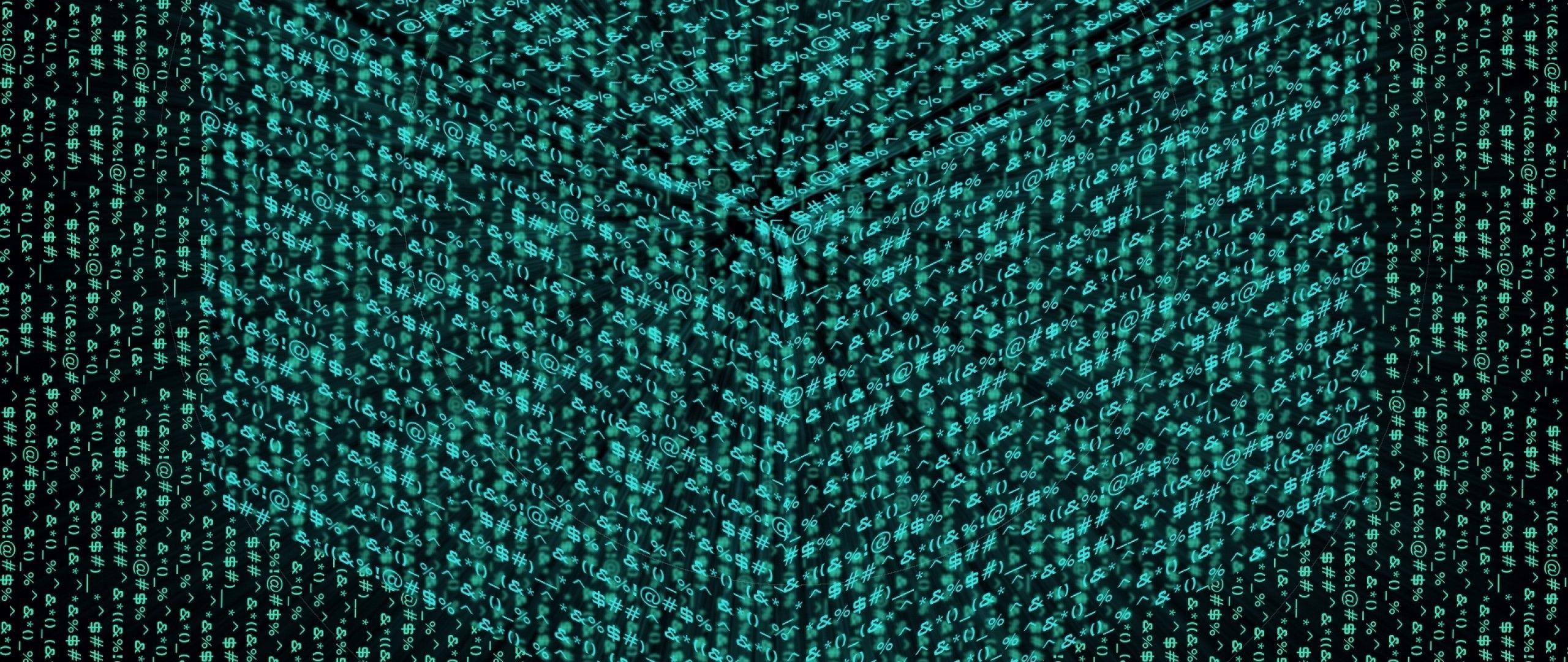 2560x1080 Black and Teal Wallpaper