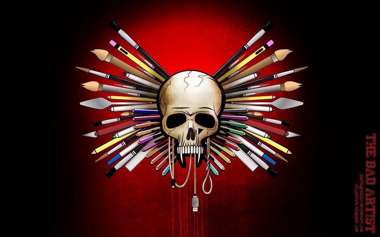 1280x800 Skull Art Wallpaper