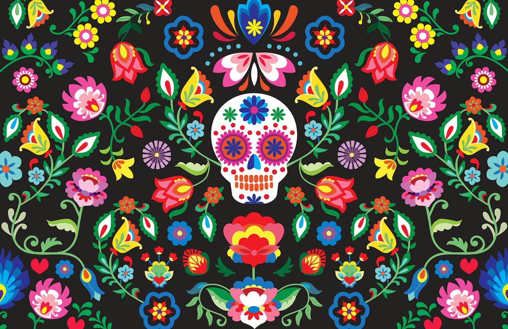 1650x1070 Mexico Sugar Skull hình nền bức tranh tường