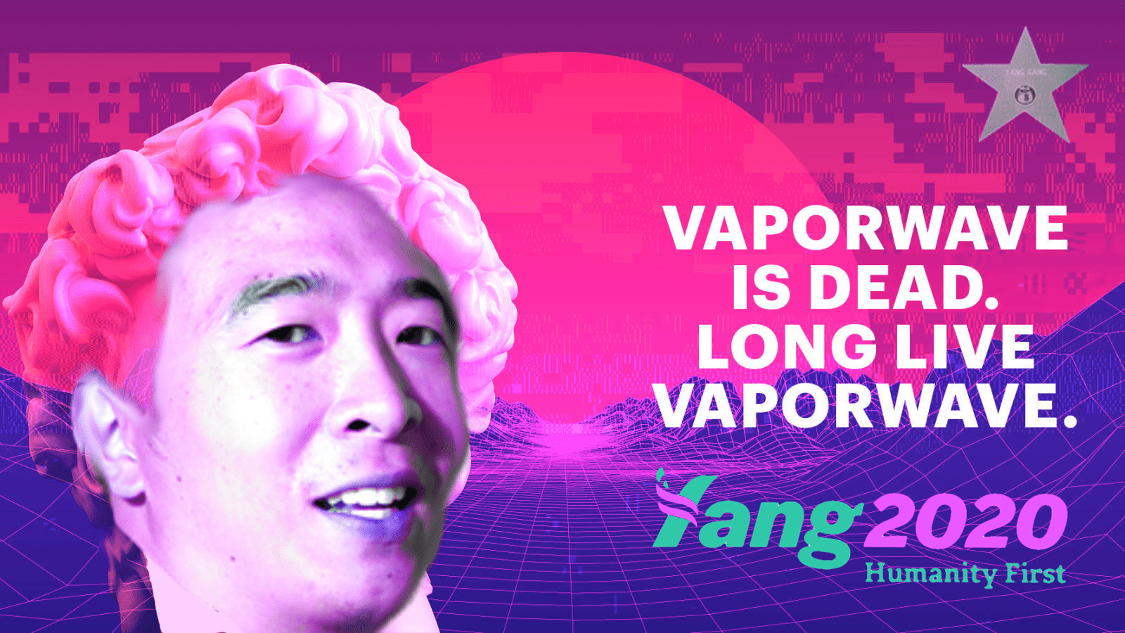1600x900 Andrew Yang, the vaporwave candidate Y A N G W A V E 2 0 2 0