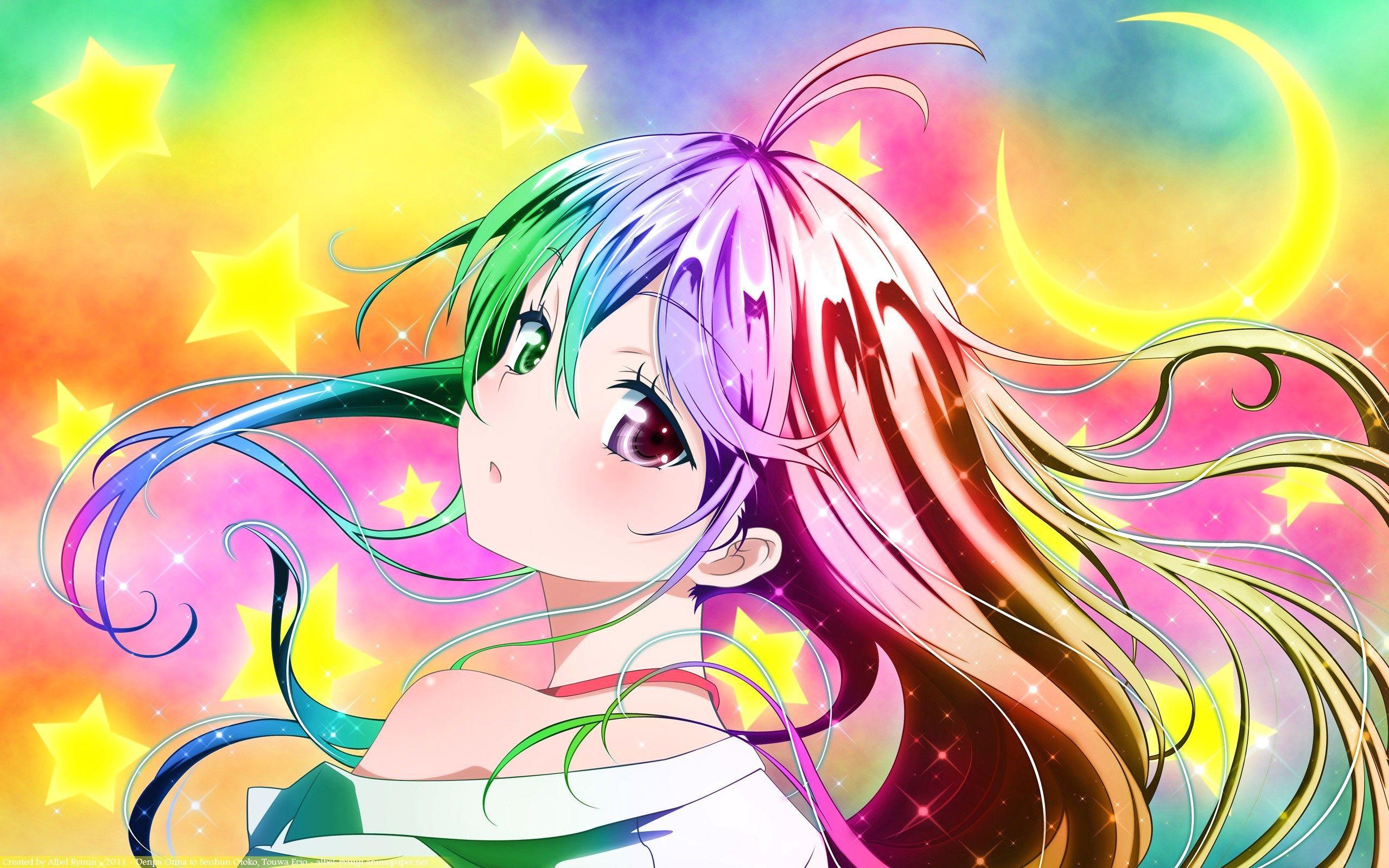 Rainbow Anime Girl Wallpaper gambar ke 2