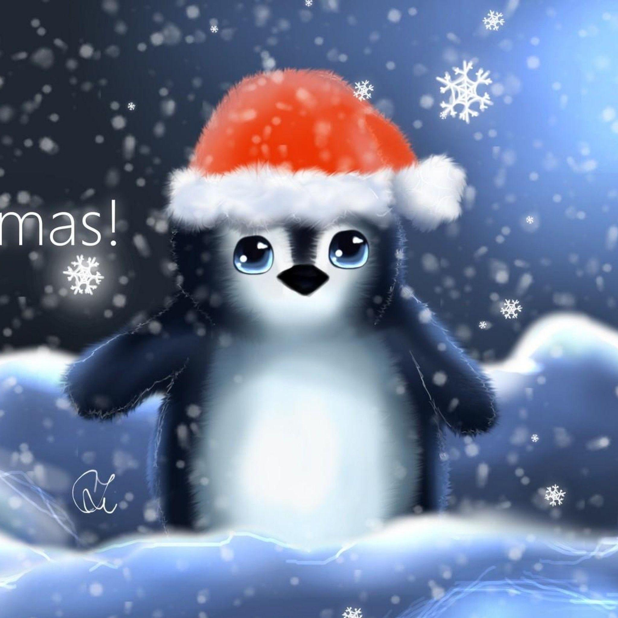 cute penguin christmas wallpaper