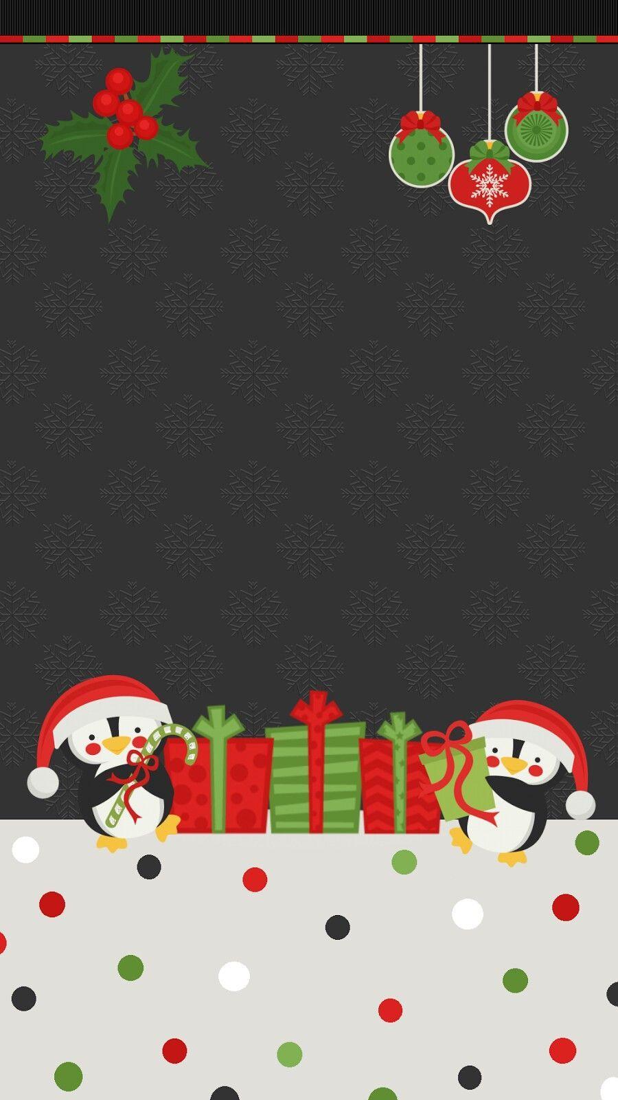 christmas penguin wallpaper