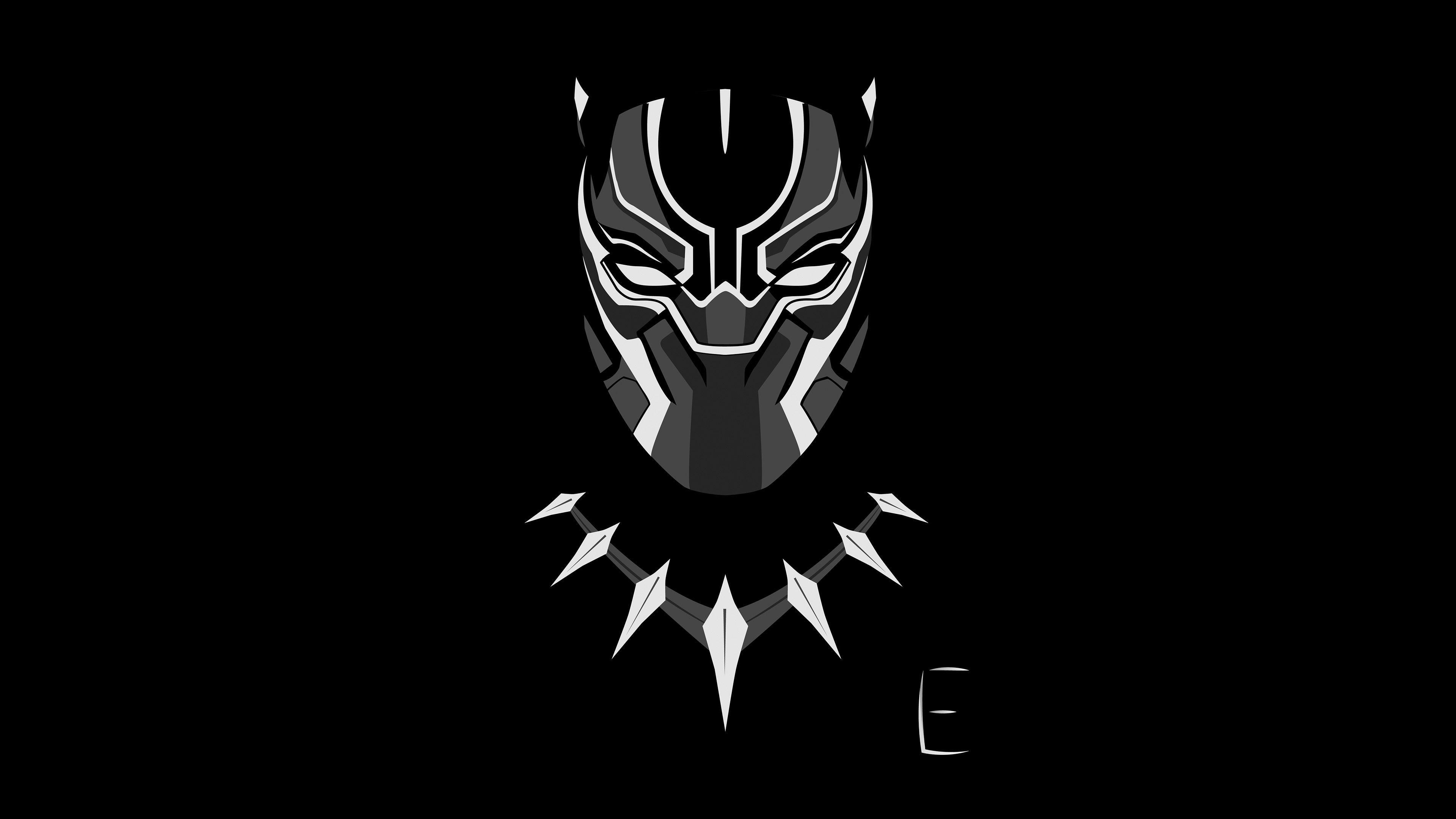 Download Black Panther 4K Ultra HD Dark Neon Logo Wallpaper  Wallpaperscom