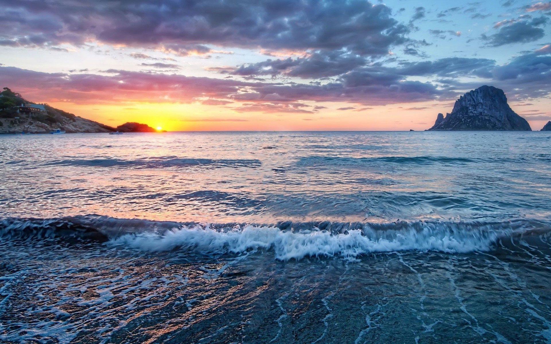 Sunrise over the Atlantic ocean, sun, ocean, sky, clouds, sunstream, water,  nature, HD wallpaper | Peakpx