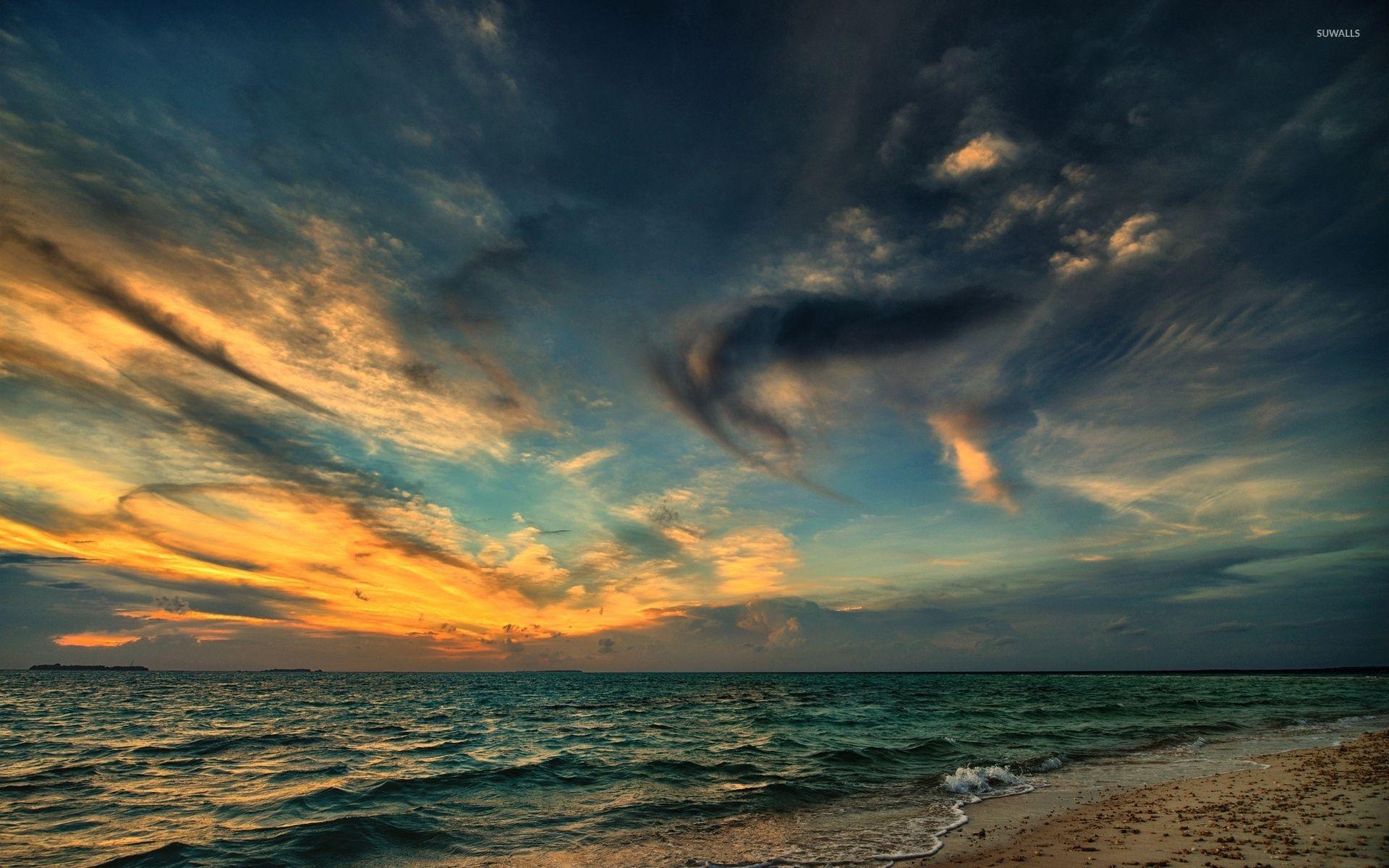 1920x1200 Sunrise over the ocean wallpaper wallpaper