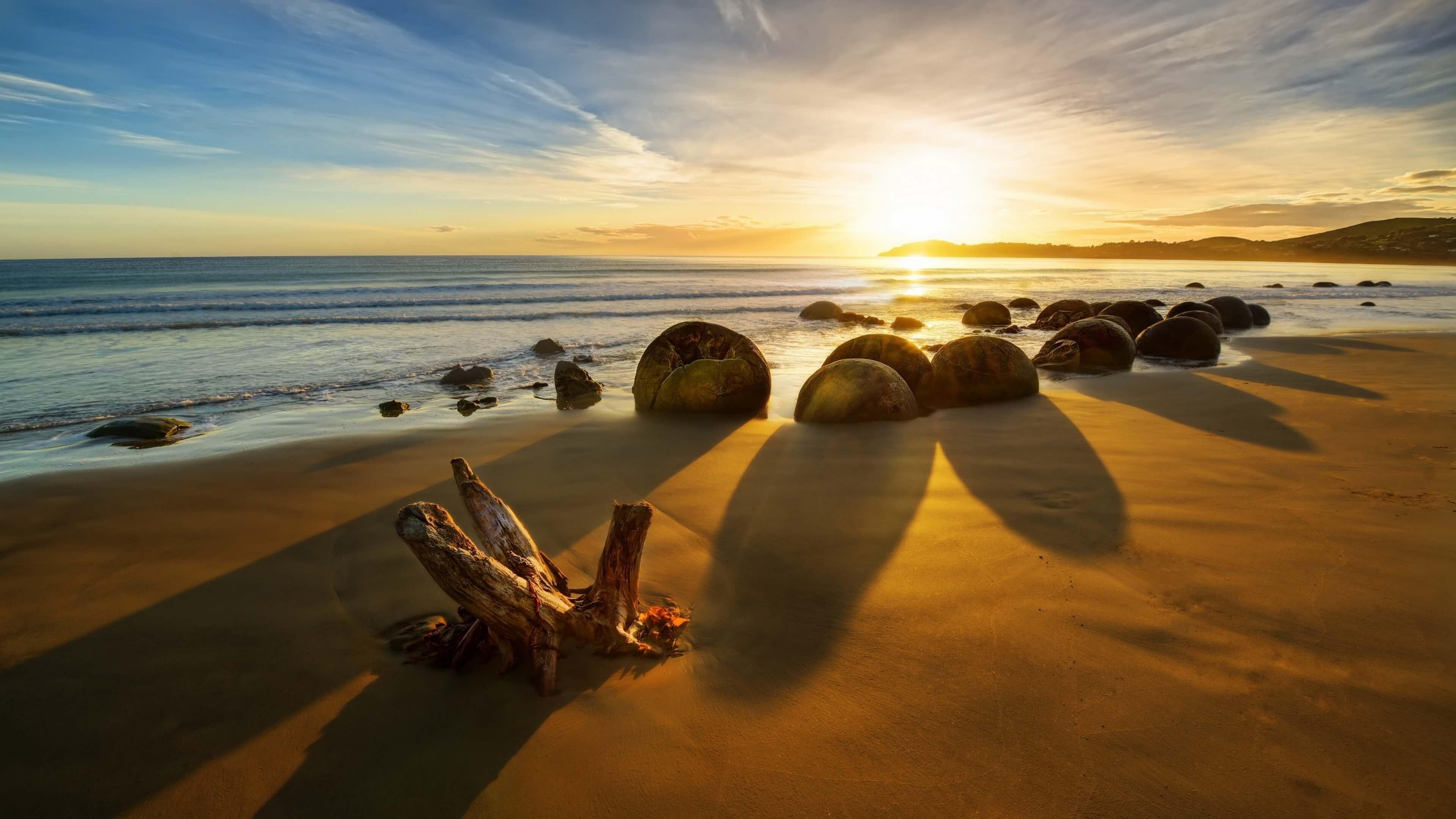 3840x2160 Beautiful Ocean Sunrise World Travel New Zealand HD