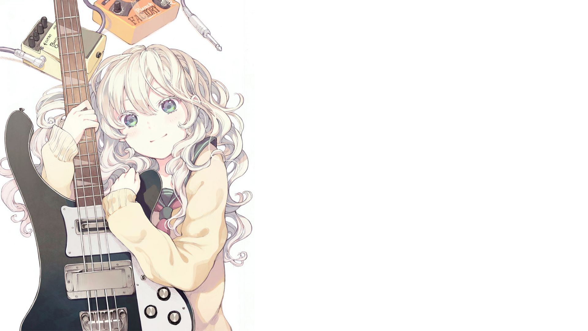 1920x1080 desktop wallpaper: Anime, Guitar, Girl