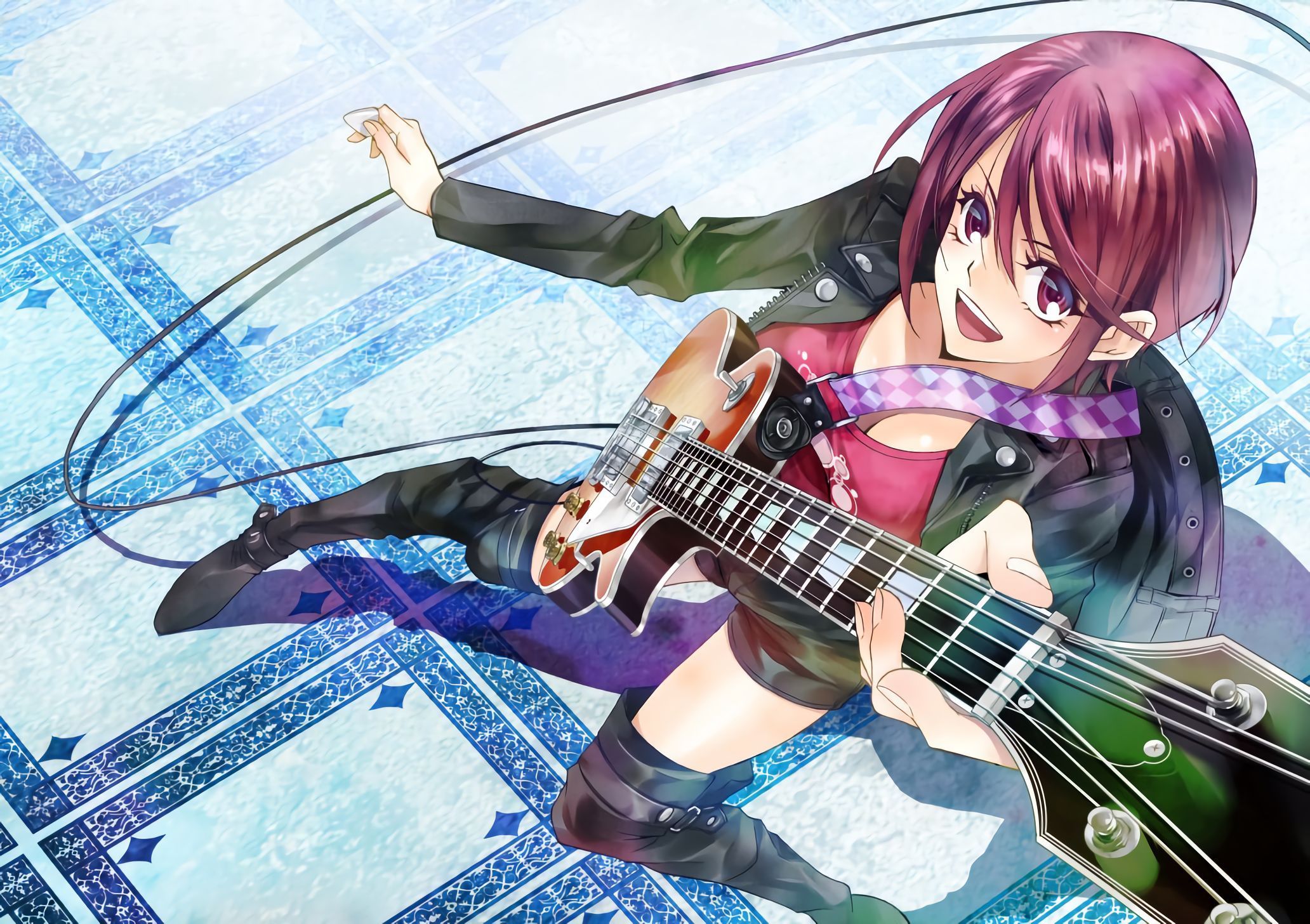 2064x1456 Anime, Guitar, Fuuka, Fuuka Aoi, 834133