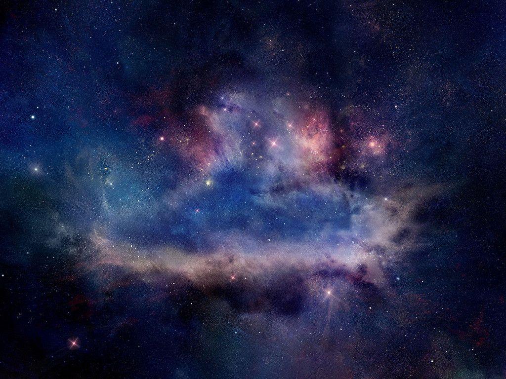 1024x768 Starlight Stars Nebula Space Art Blue Purple Night Wallpaper