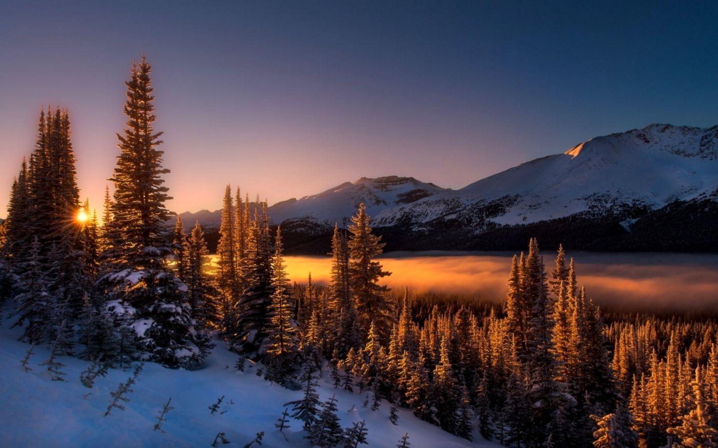 1472x920 Snow Sunrise Wallpaper Desktop