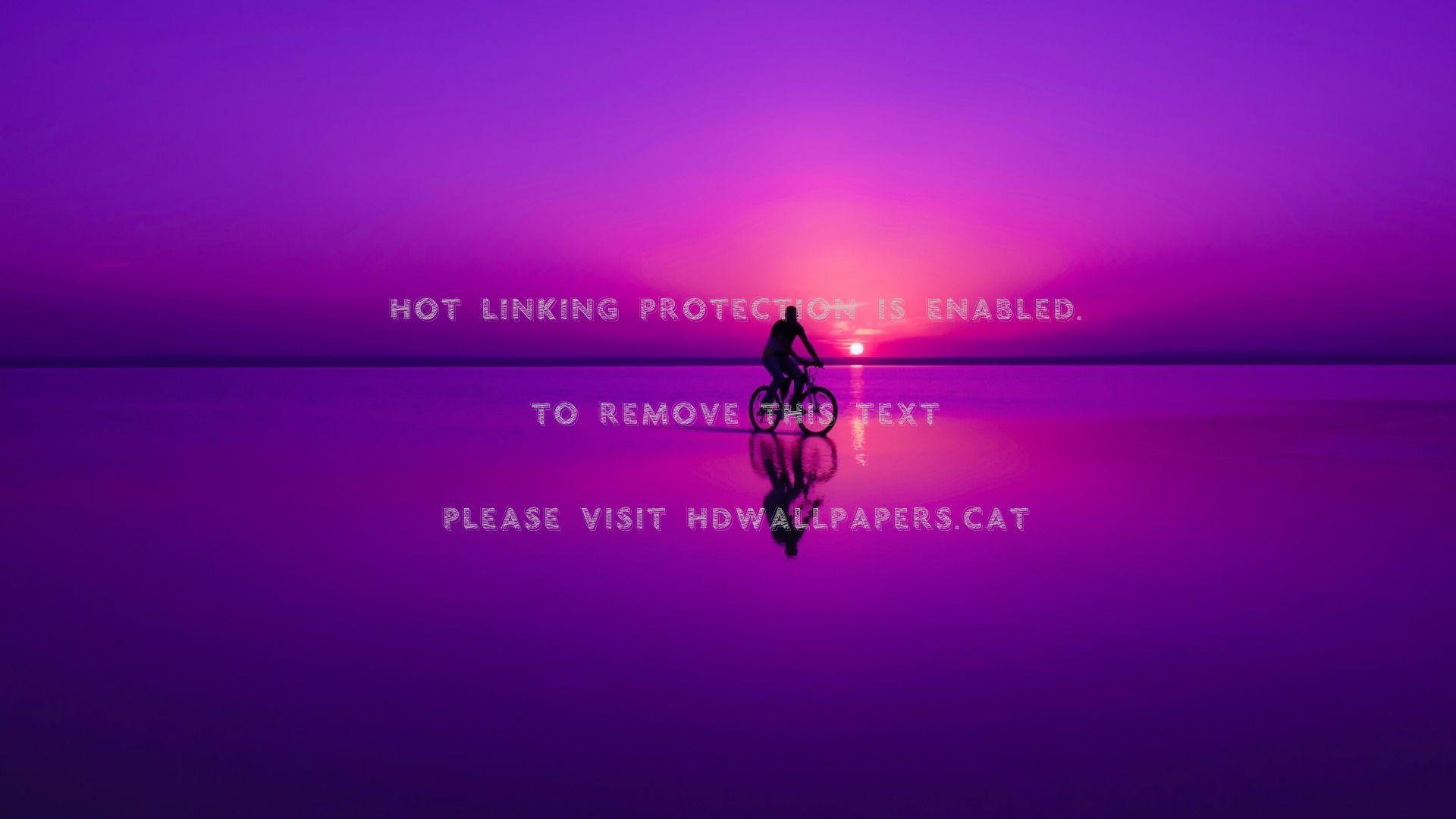 1920x1080 biking on purple beach reflection sunset