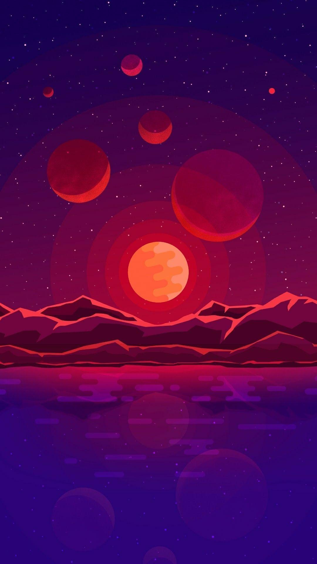 1080x1920 iPhone Wallpaper. Sky, Red, Light, Purple, Celestial event