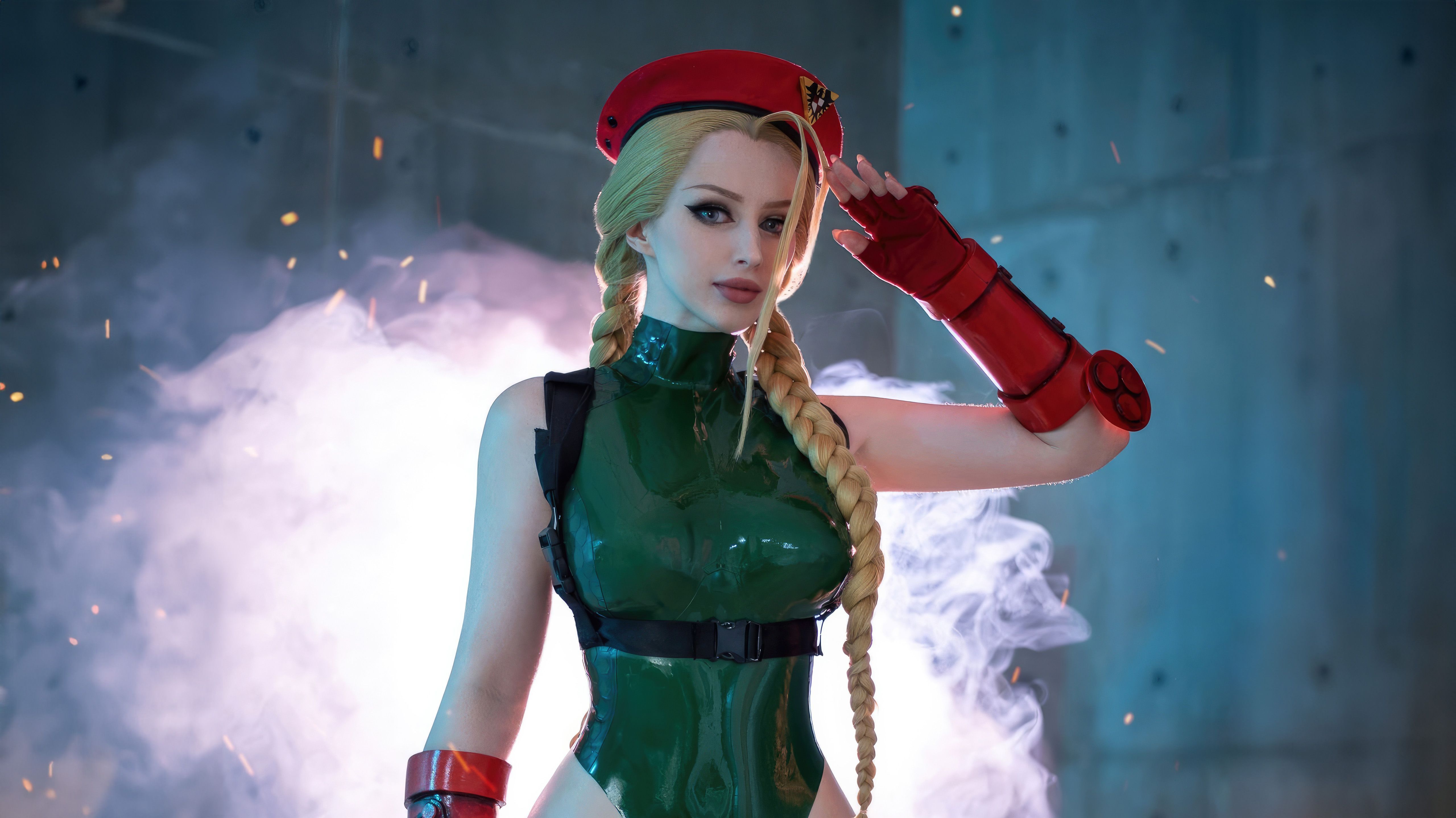 5120x2880 Cammy Street Fighter Cosplay Wallpaper
