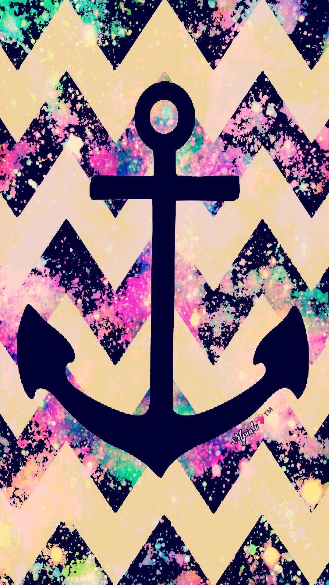 1080x1920 Anchor Chevron Grunge Galaxy Wallpaper Screen Cute