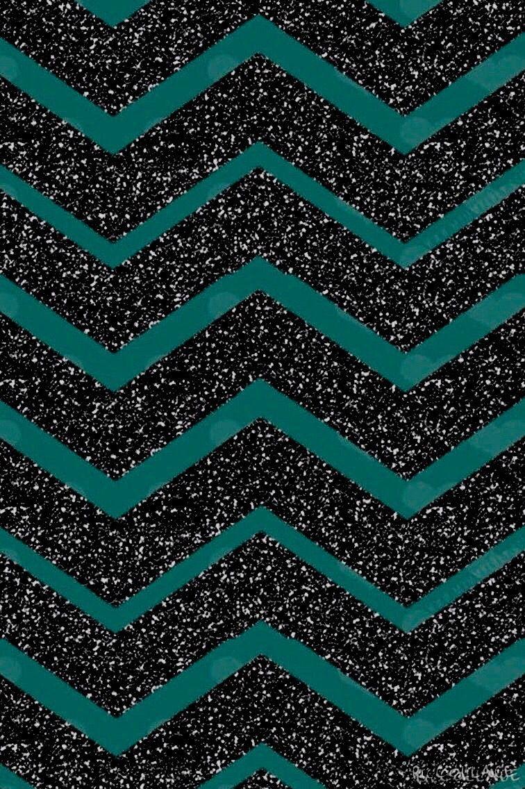 756x1136 Black Sparkle Chevron And Dark Teal Dark Phone Wallpaper