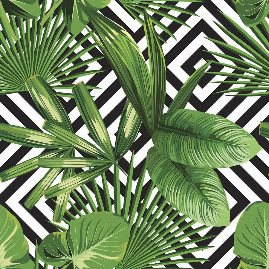 900x900 Palms Over Diamonds Removable Wallpaper