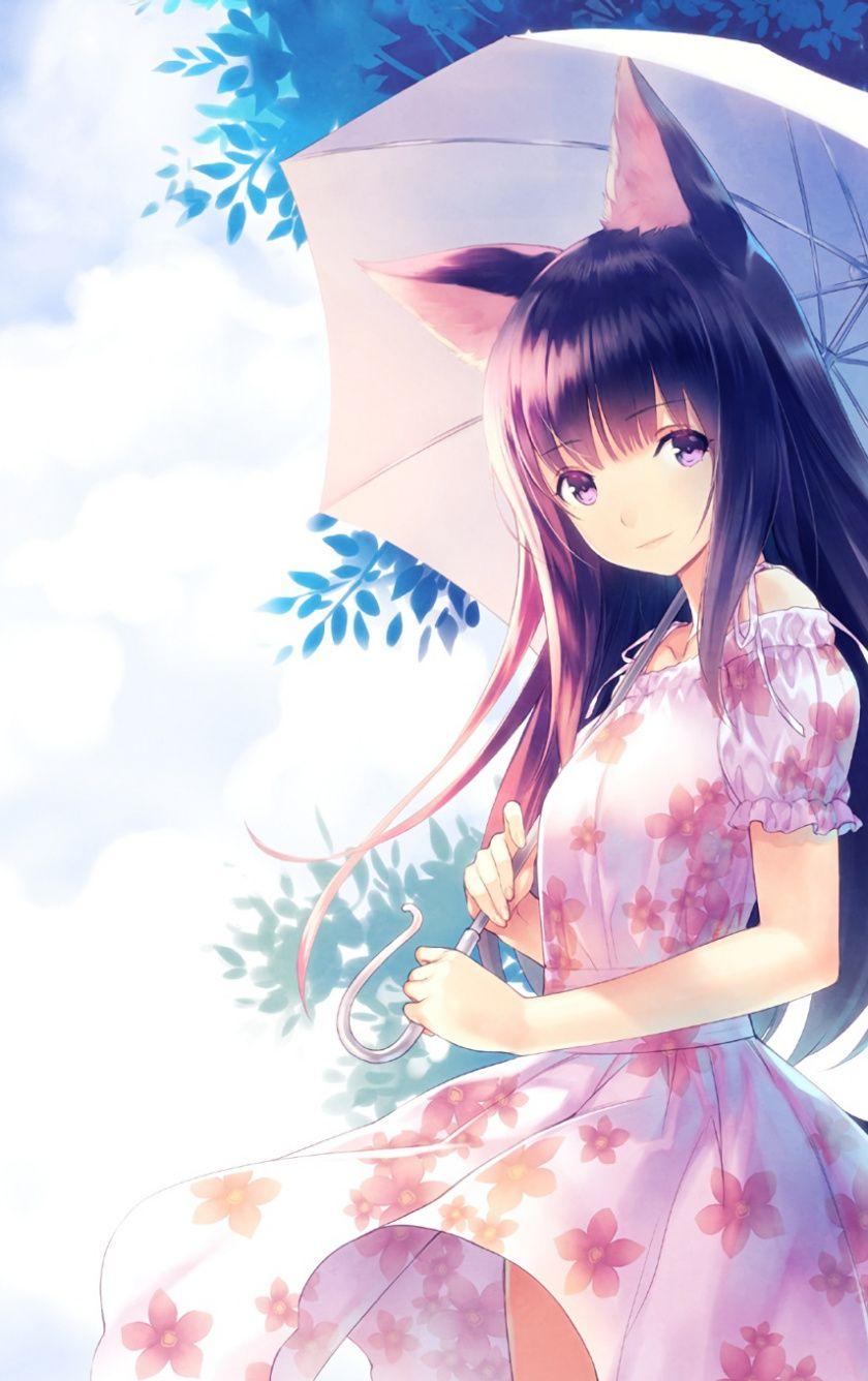 840x1336 Download 840x1336 Wallpaper Cute Anime Girl, Pink Dress