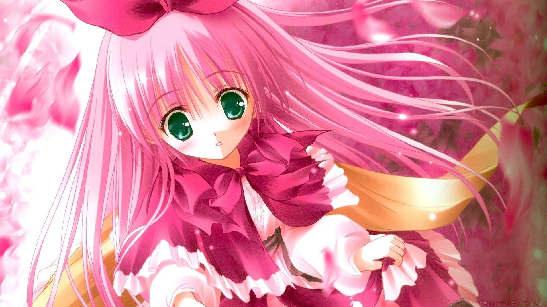 1920x1080 Cute Pink Anime wallpaper (phone background)
