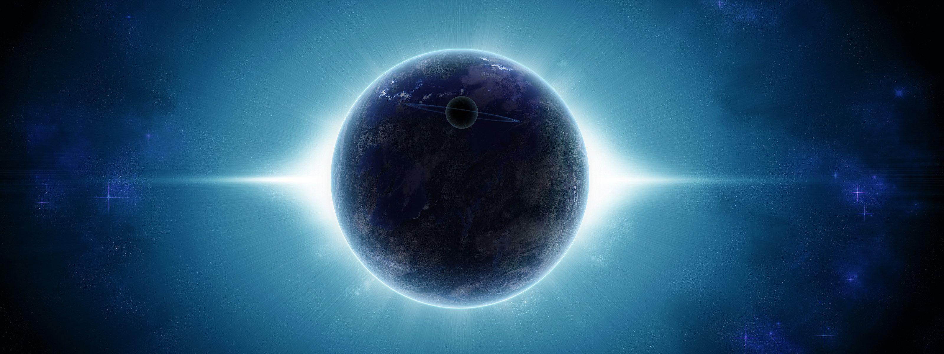 3200x1200 Download wallpaper Sci Fi Planets with tags: Full screen