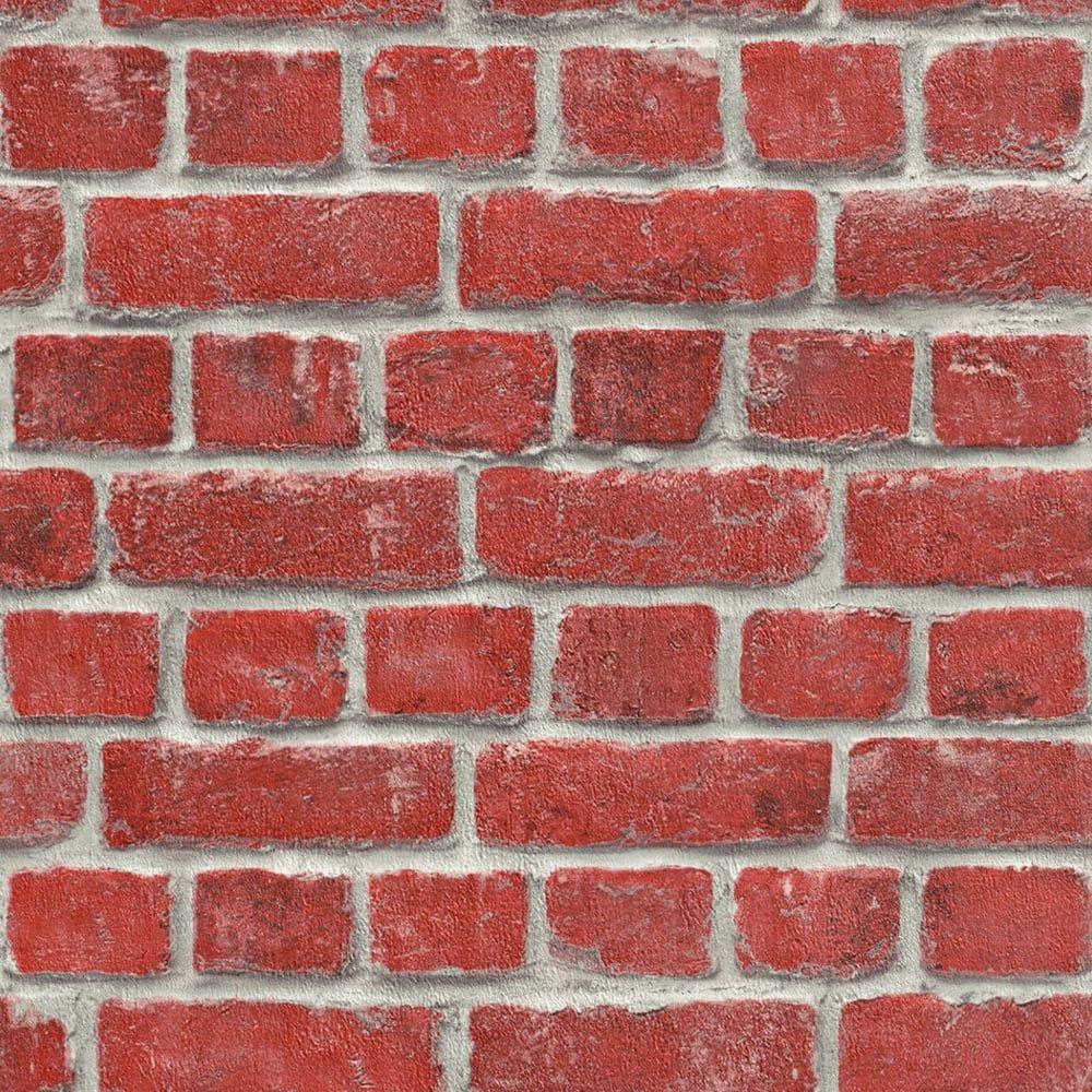 1000x1000 Rasch House Brick Pattern Wallpaper Faux Effect Realistic Stone