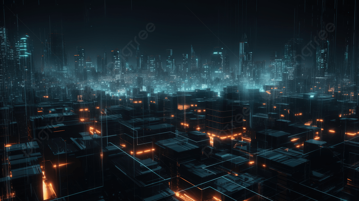 1200x673 Cyber Punk Night Cityscape 3D Rendered