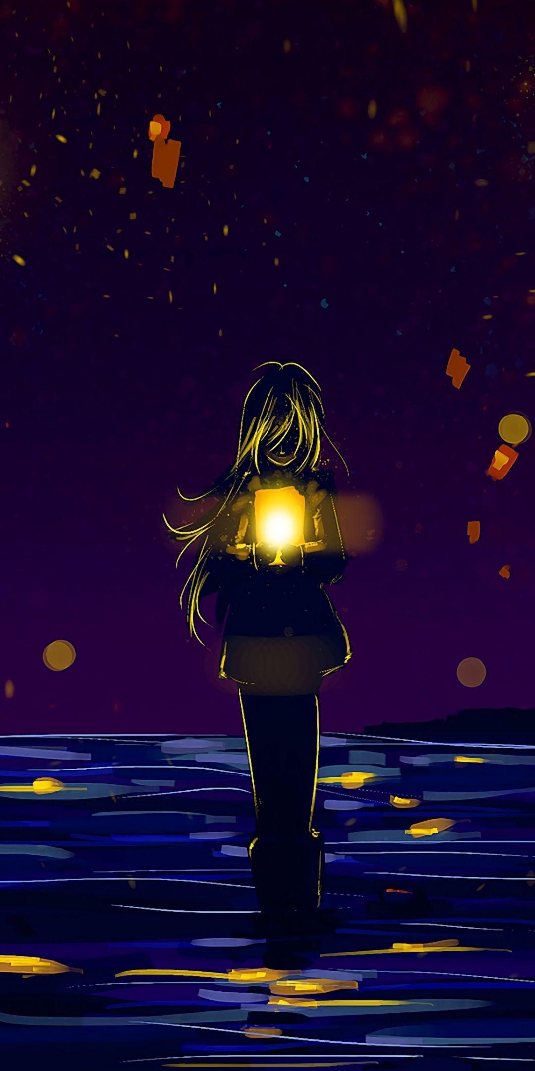 Wallpaper girl alone tears sad rain prayer anime hd picture image
