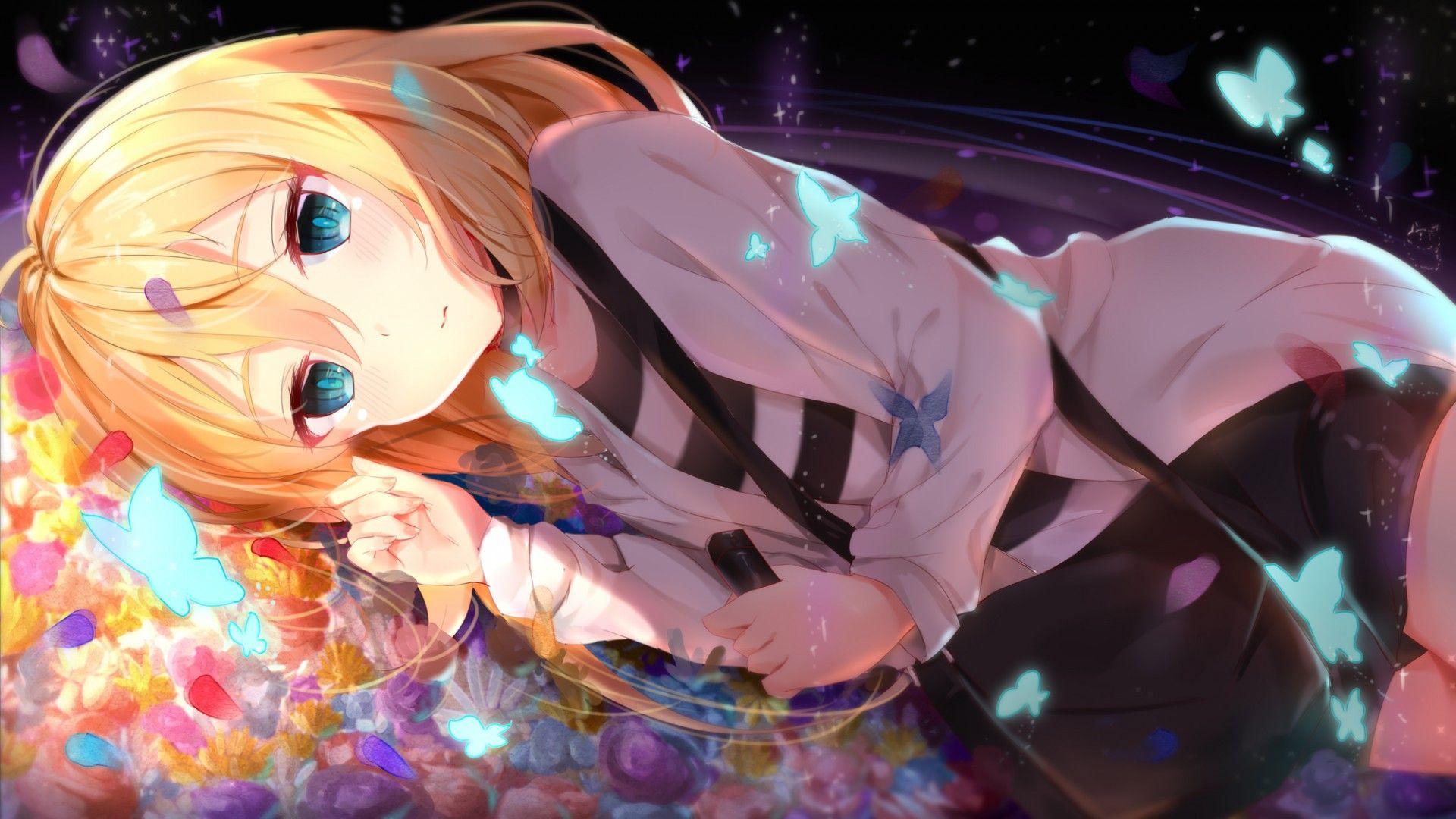 1920x1080 Lonely anime girl Wallpaper