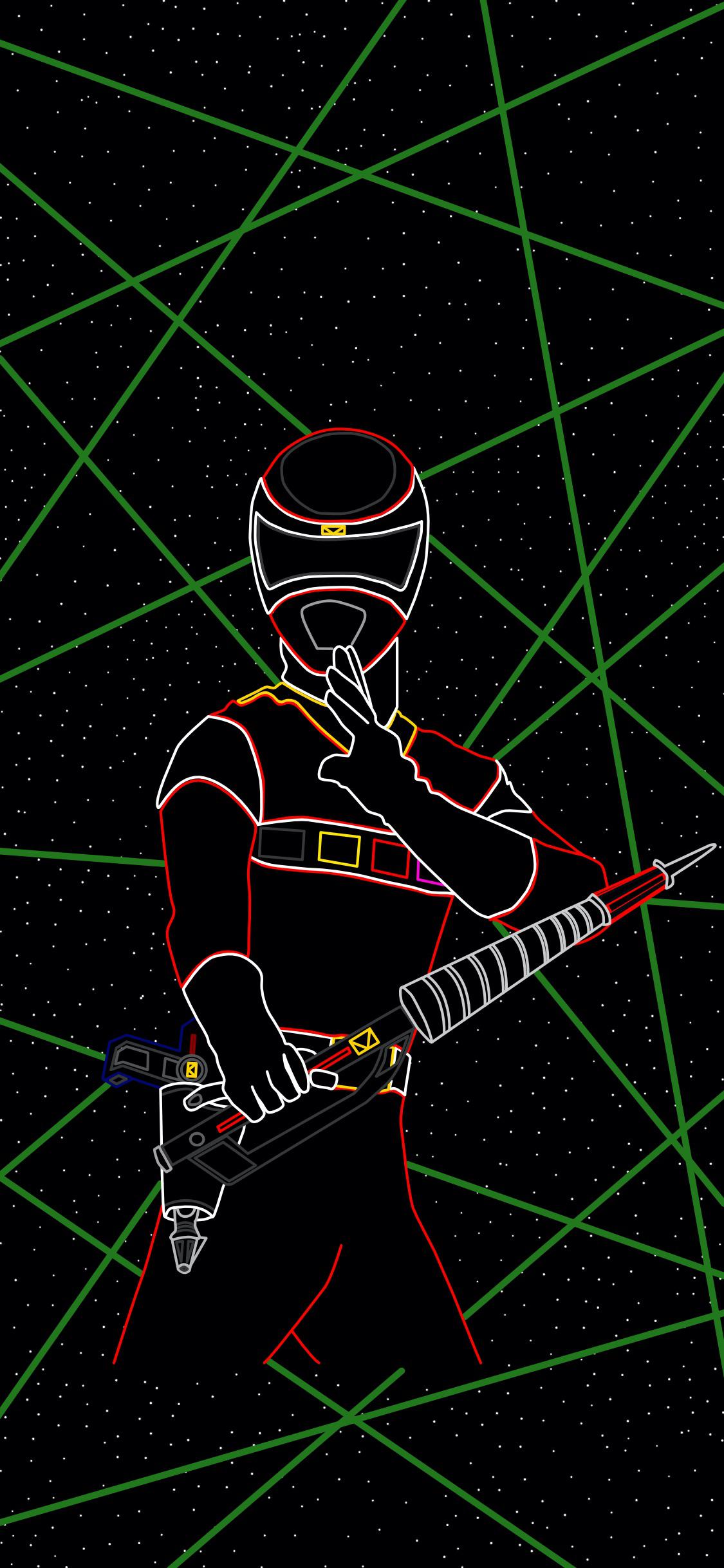 1125x2436 In space red ranger phone wallpaper I