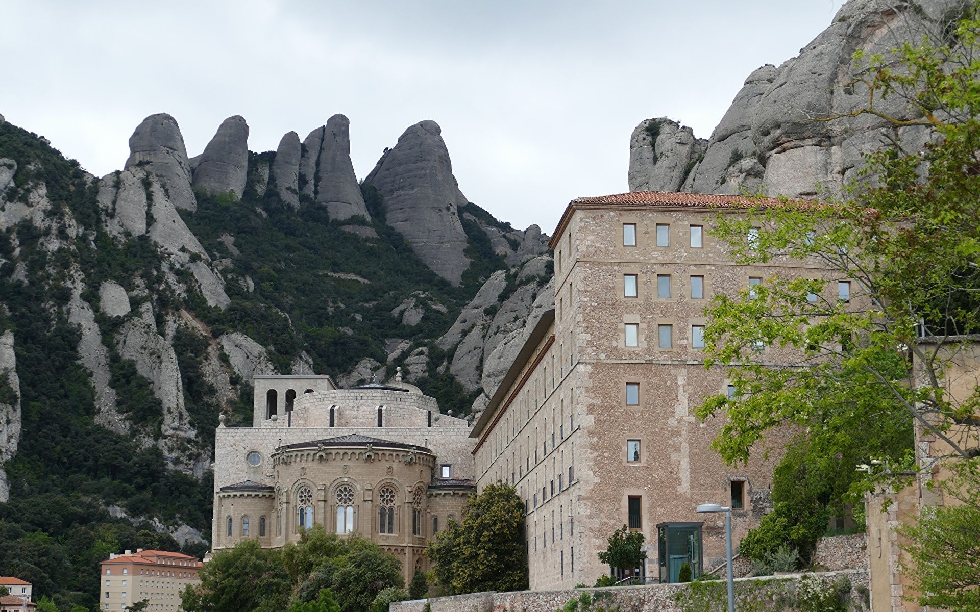 1920x1200 Photo Monastery Spain Montserrat