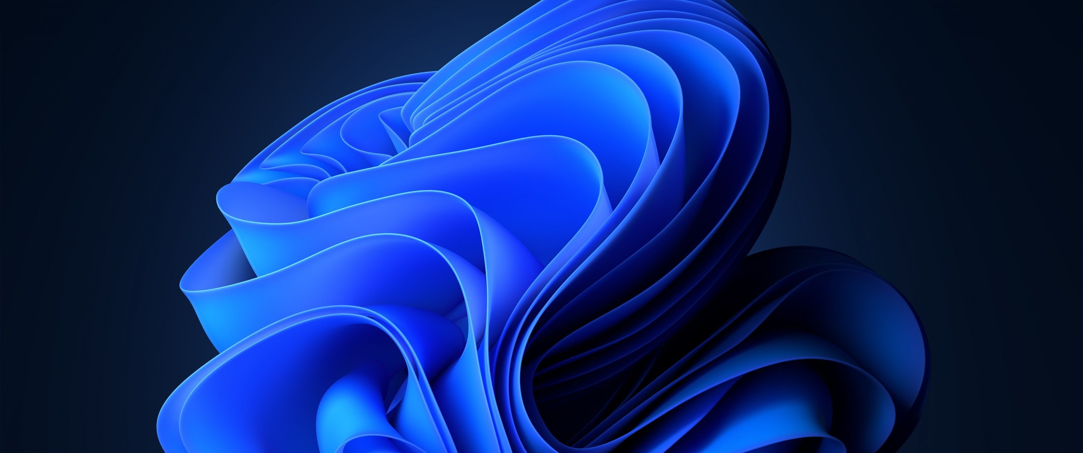 3440x1440 Blue Abstract Dark Mode 4K Wallpaper