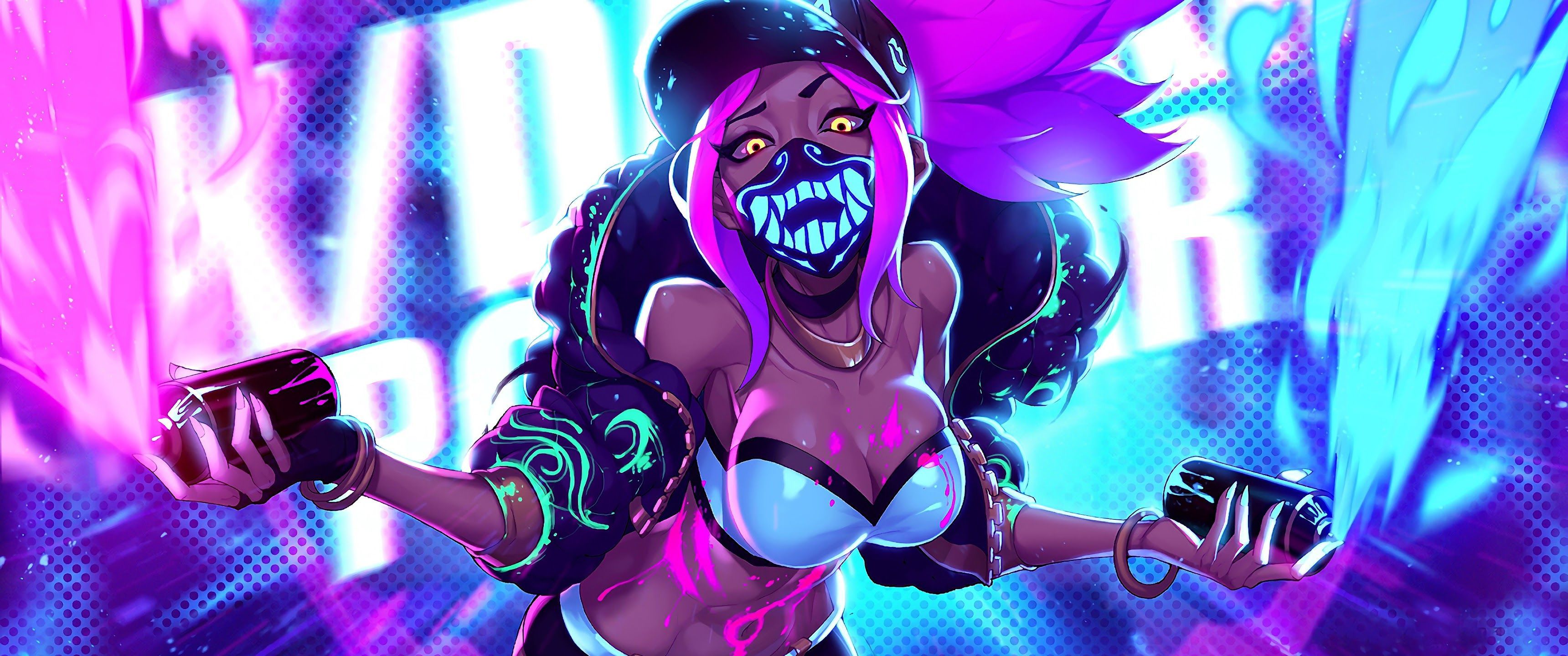 3440x1440 K DA Akali LoL 4K Wallpaper