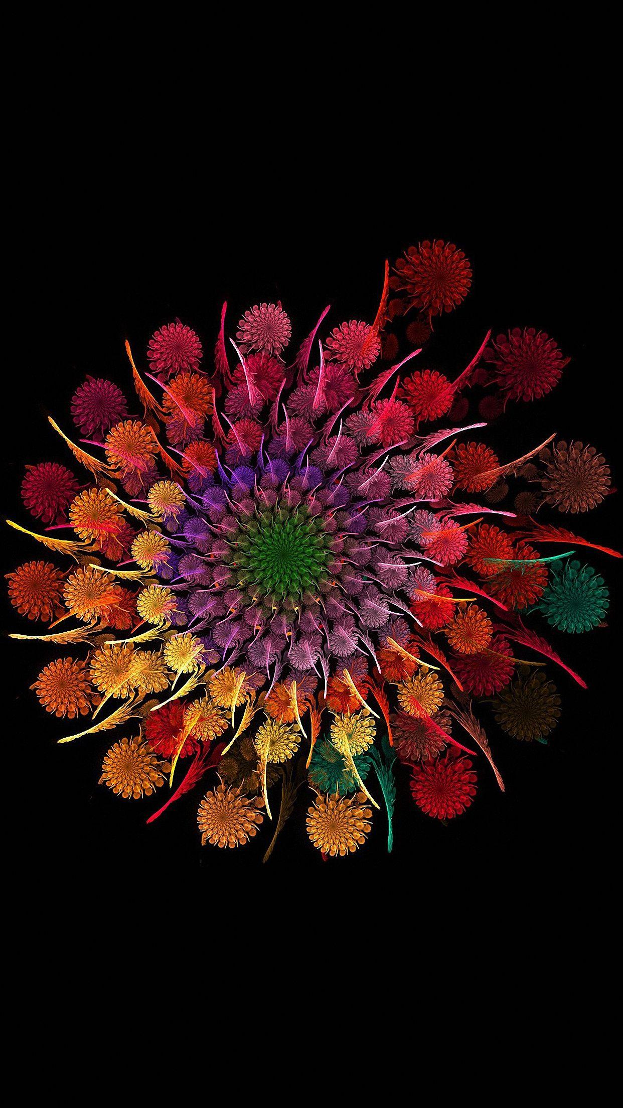 1242x2208 Cool Colorful Abstract Flower iPhone 6s Wallpaper HD
