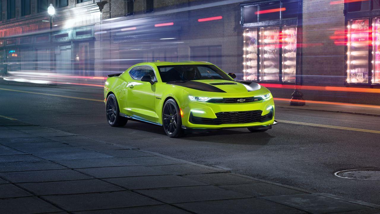 1280x720 Wallpaper Chevrolet Camaro SS, Green, 4K, Automotive