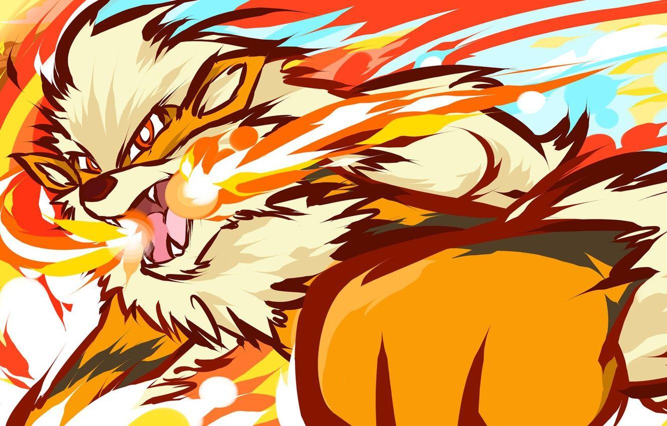 1332x850 Wallpaper Fire, Pokemon, Arcanine image for desktop