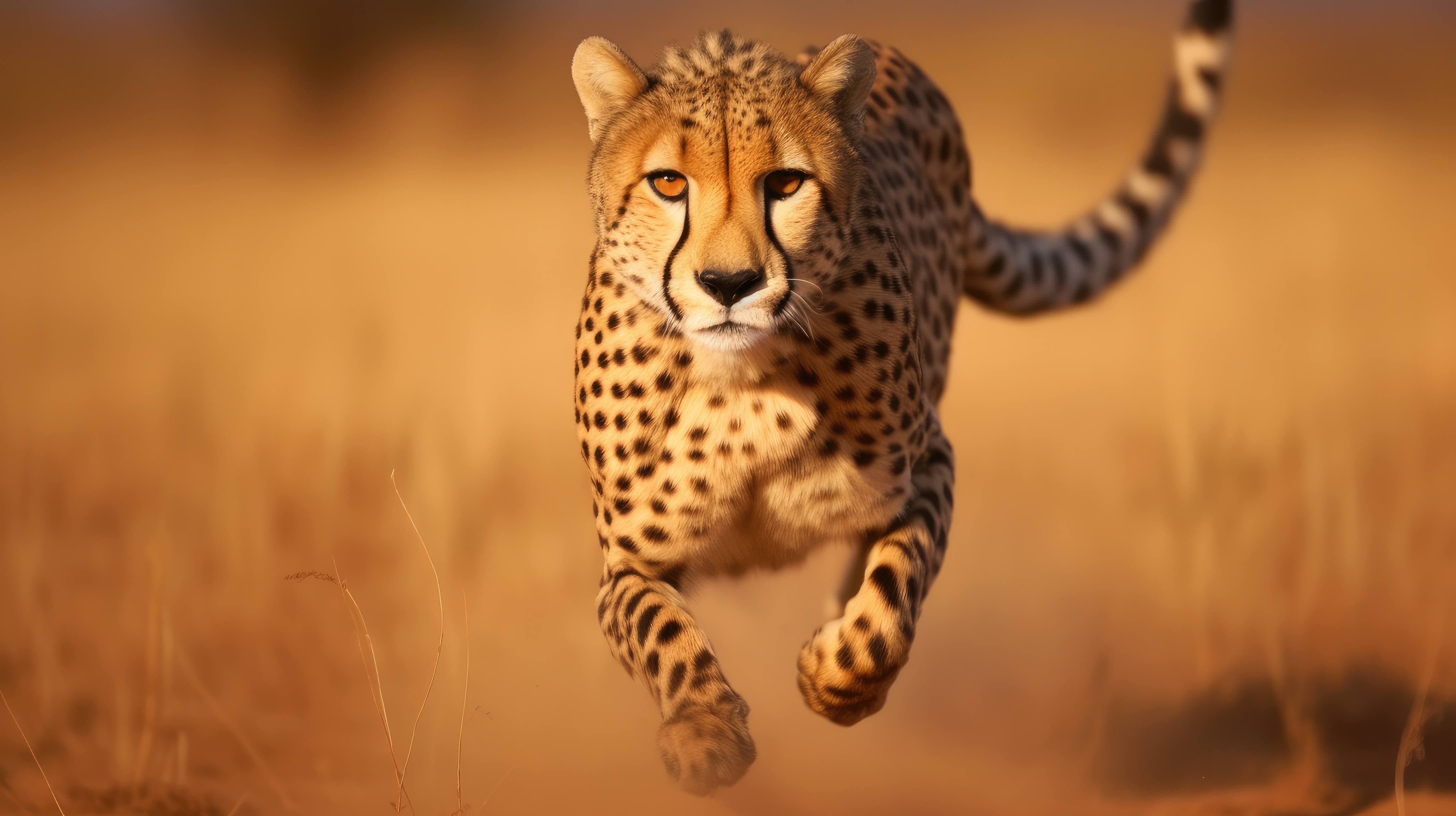 4368x2448 A cheetah sprinting across the African