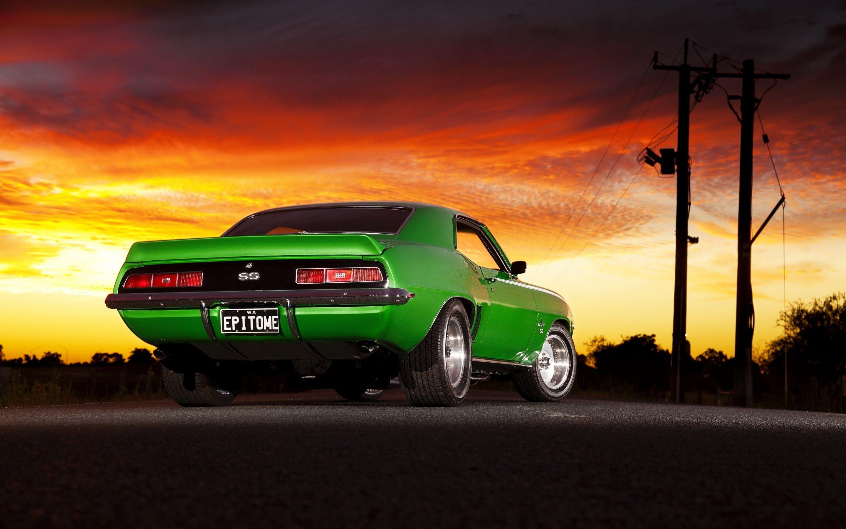 2880x1800 Old Green Chevrolet Camaro wallpaper