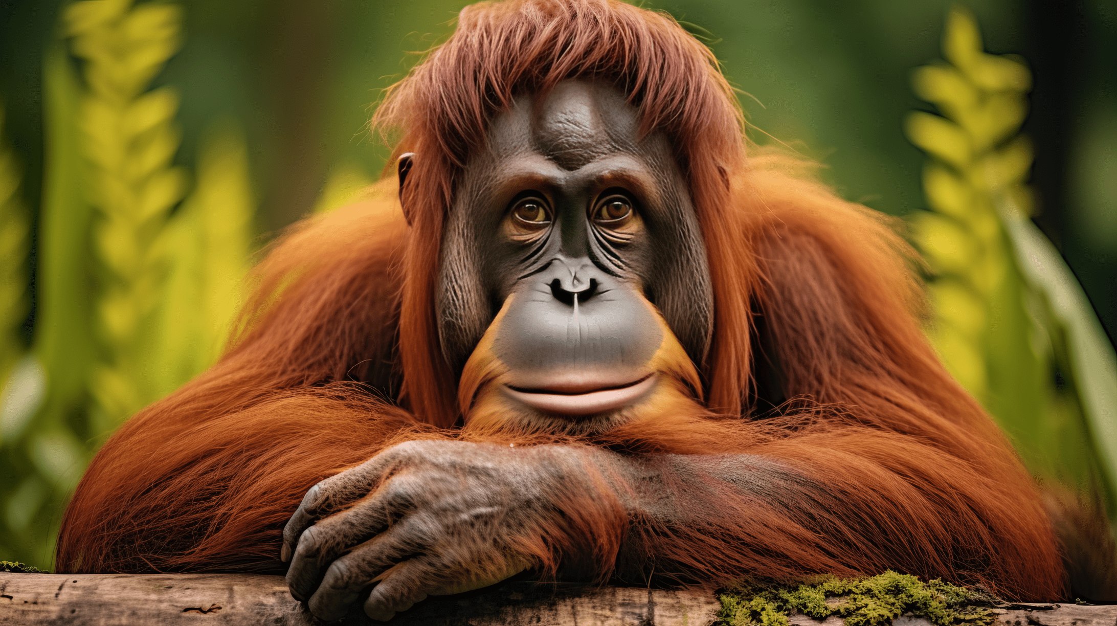 2184x1224 Stunning Orangutan AI Art HD Wallpaper