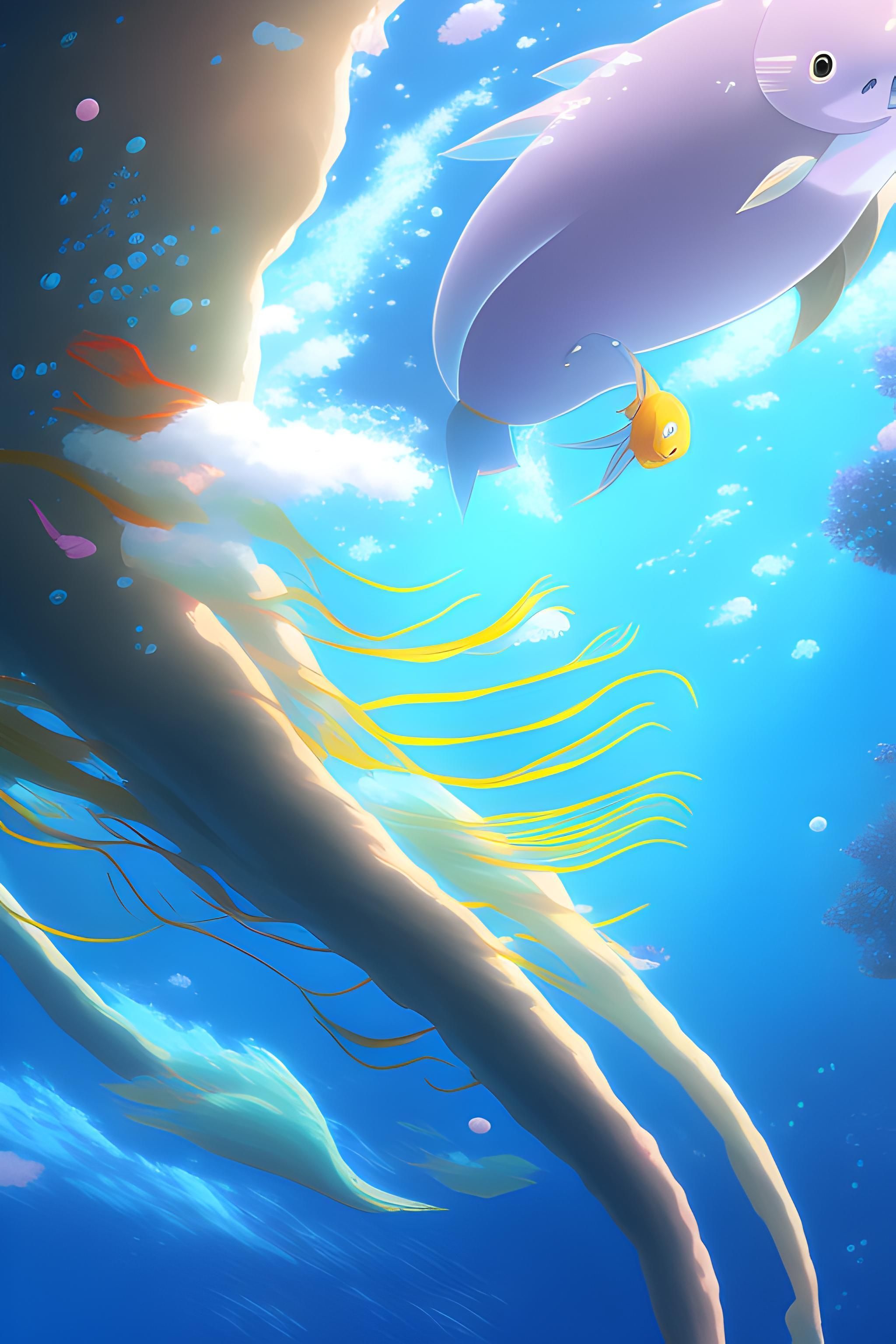 2048x3072 Ponyo studio ghibli underwater anime