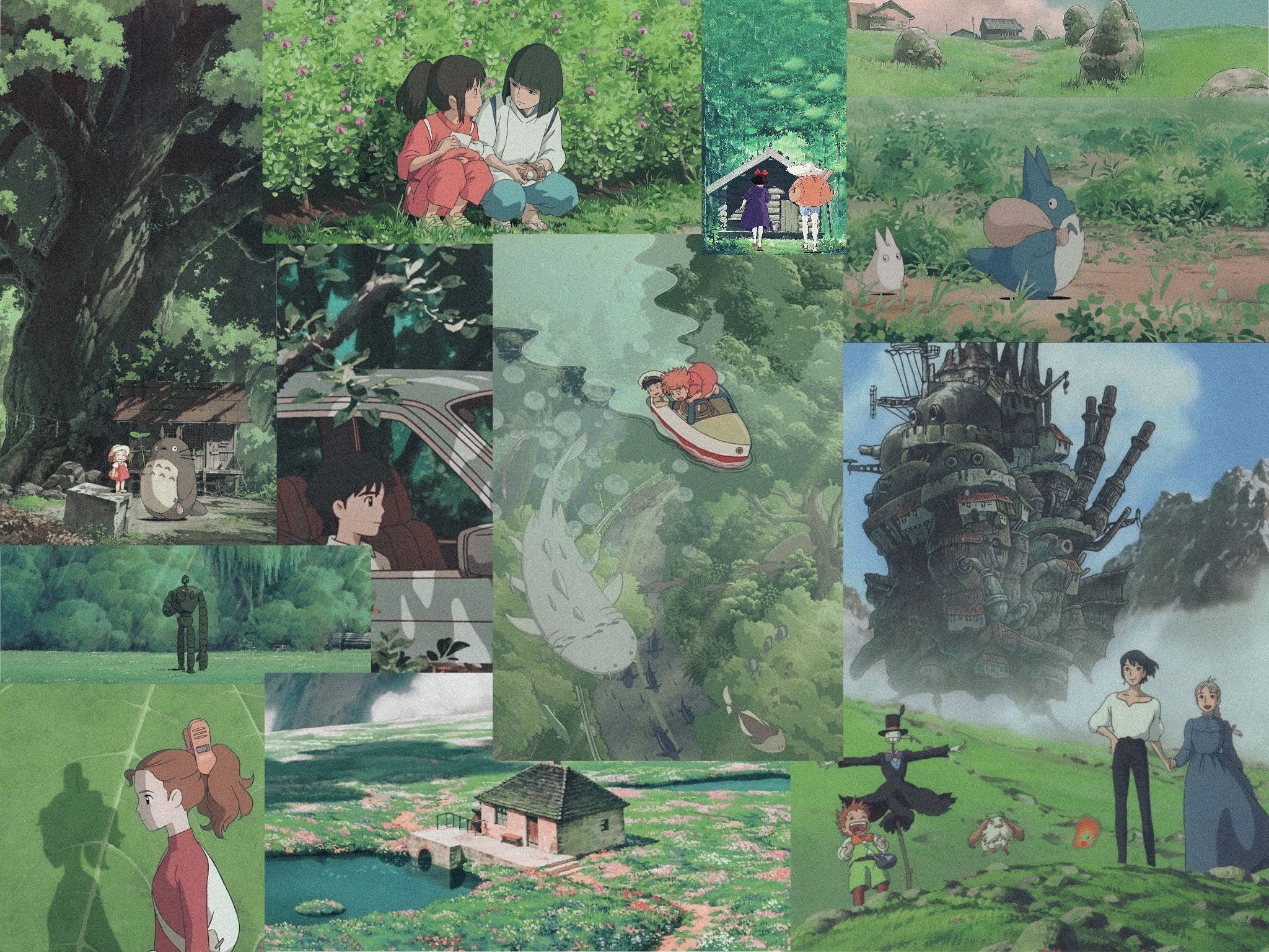 2048x1536 Studio Ghibli wallpaper, green