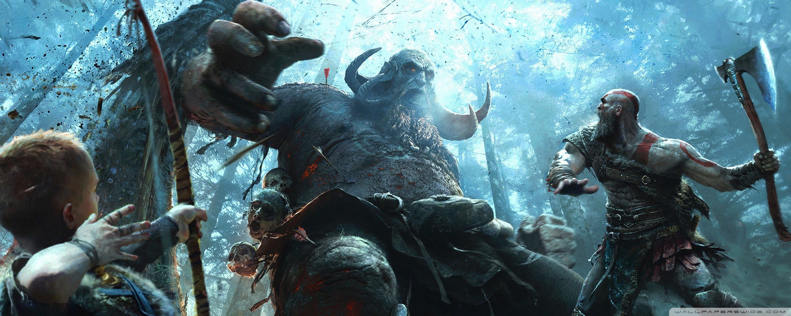 2560x1024 God of War PS4 Atreus Son of Kratos