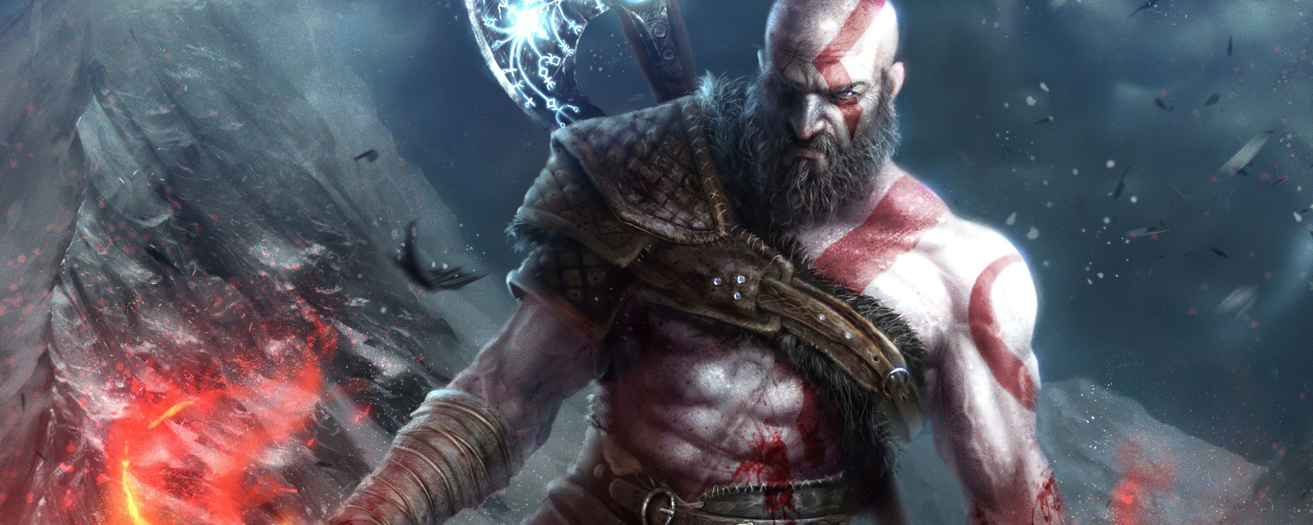 2560x1024 Kratos God Of War Wallpaper